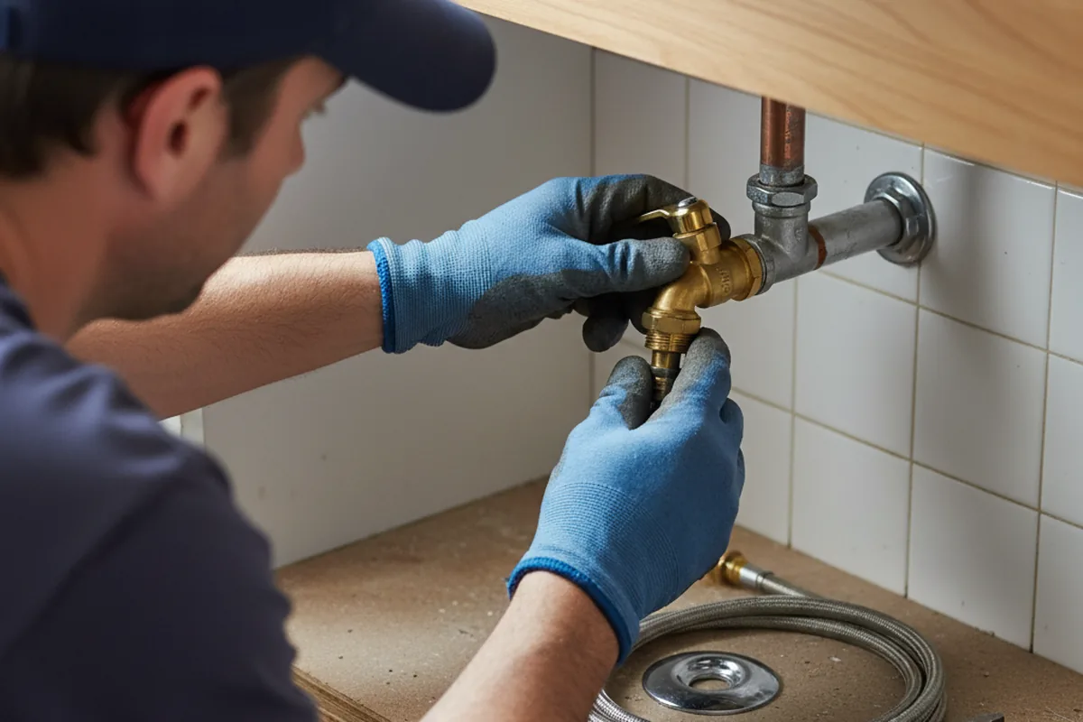 Shutoff valve and fitting work during Burst Pipe Repair in Quincy